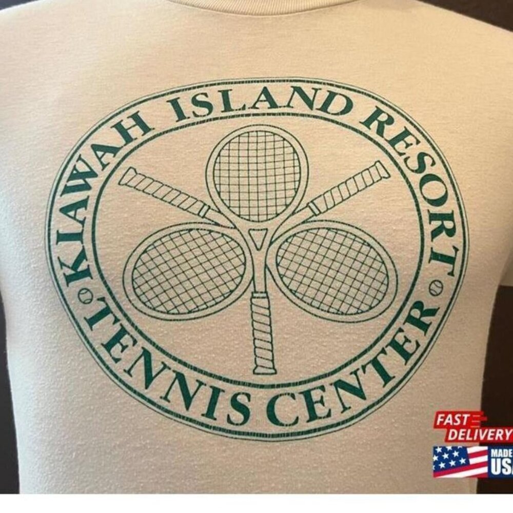 Kiawah Island Resort Tennis 80s Retro Vacation Graphic T-Shirt  81